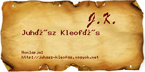 Juhász Kleofás névjegykártya