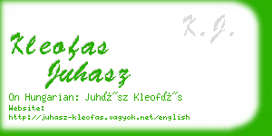 kleofas juhasz business card